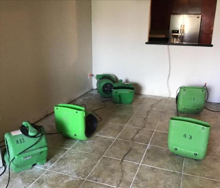 Dehumidifiers Placed After Water Extraction 